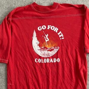 Red Graphic T-Shirt with Colorado Print
